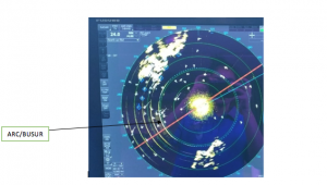 tampilan busur radar